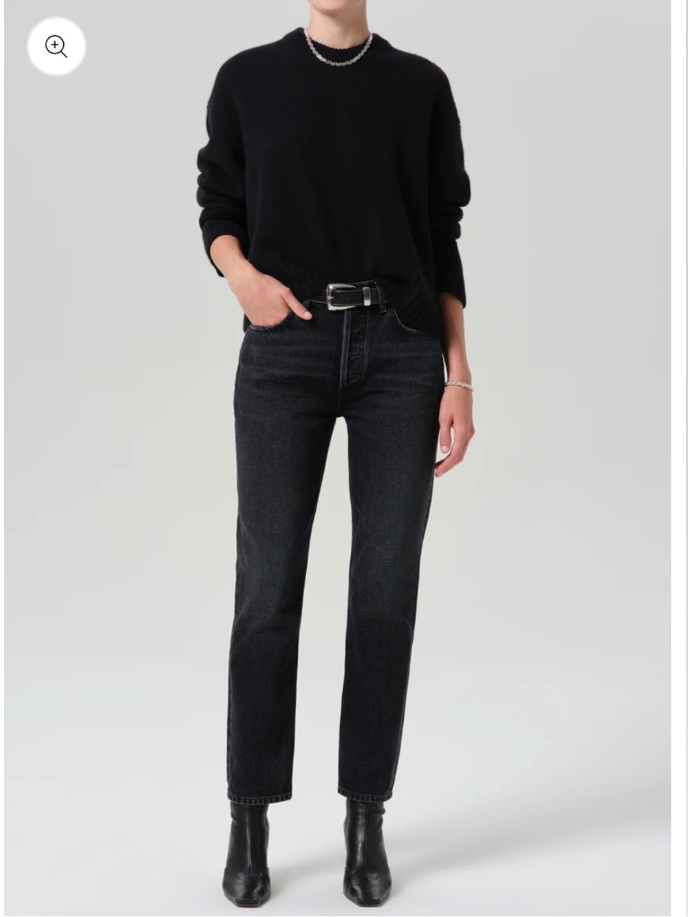 CITIZENS OF HUMANITY Charlotte High Rise Straight Jeans In Dark Wave Denim